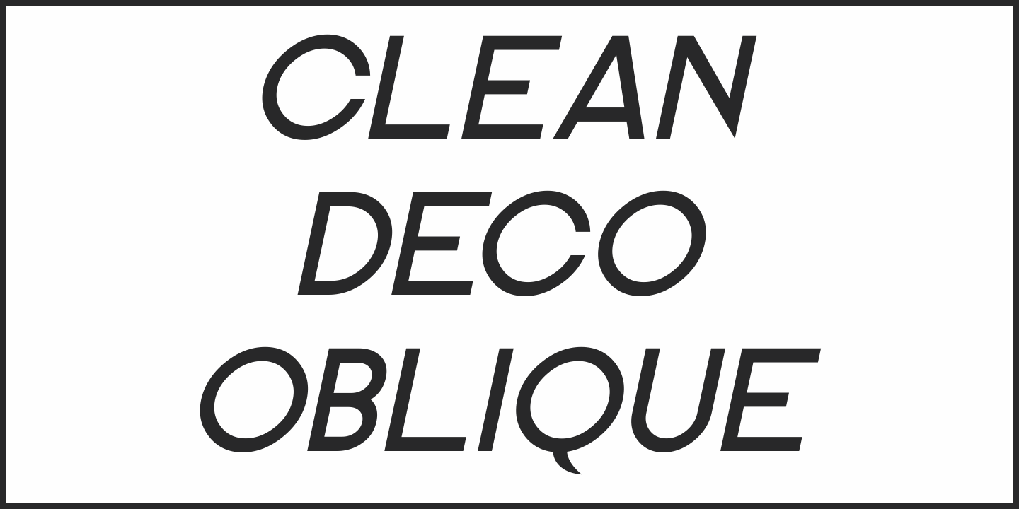 Ejemplo de fuente Clean Deco JNL #3